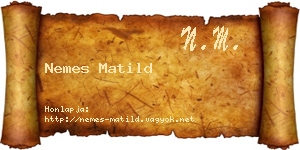 Nemes Matild névjegykártya